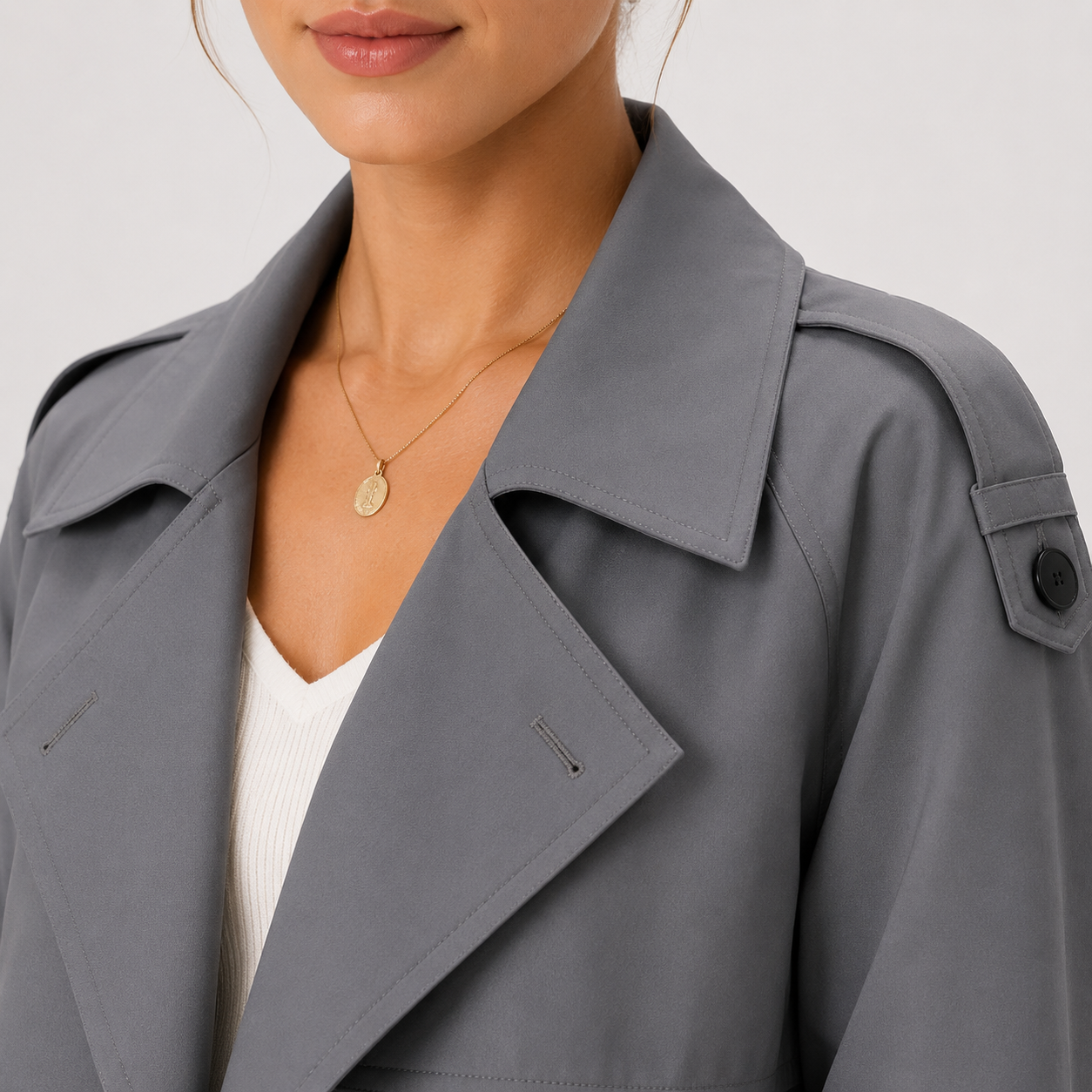 Women's Long Trench Coat Double Breasted Belted Classic Outerwear 2