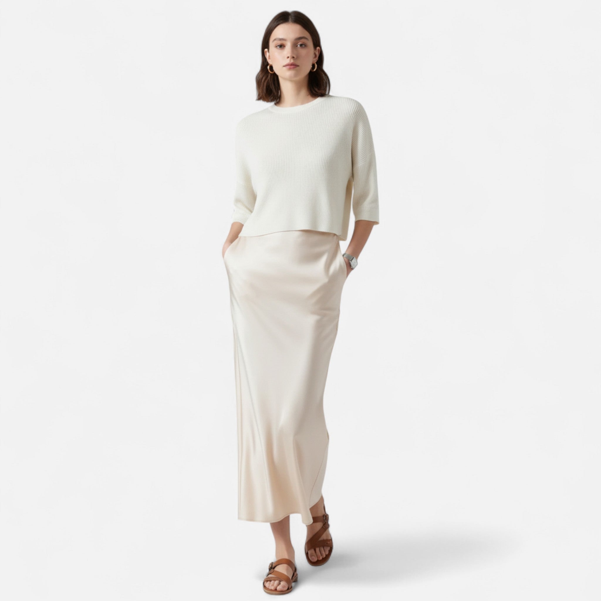 Women's Old Money Silk Skirt 2