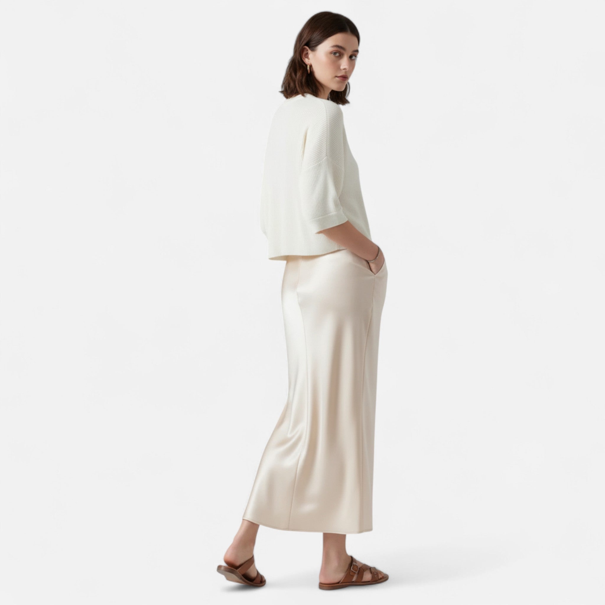 Women's Old Money Silk Skirt 3