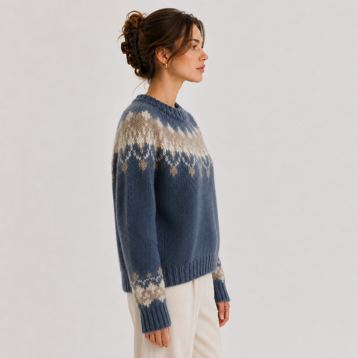 Women's Premium Cashmere Look Pullover Lightweight Warm Knitwear 1