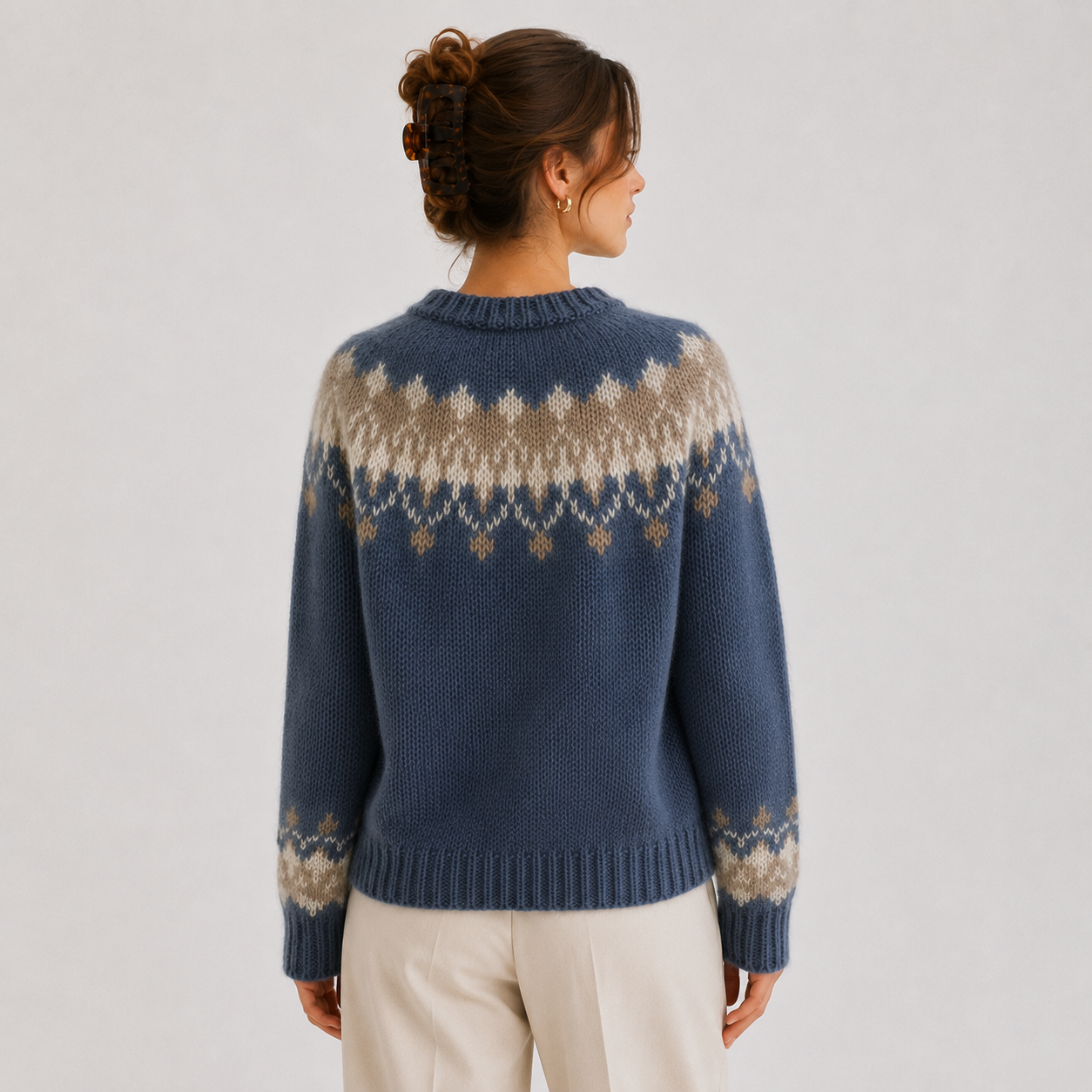 Women's Premium Cashmere Look Pullover Lightweight Warm Knitwear 3