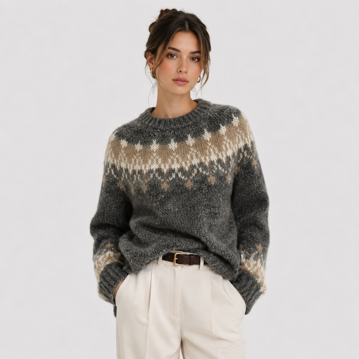 Women's Premium Cashmere Look Pullover Lightweight Warm Knitwear 5