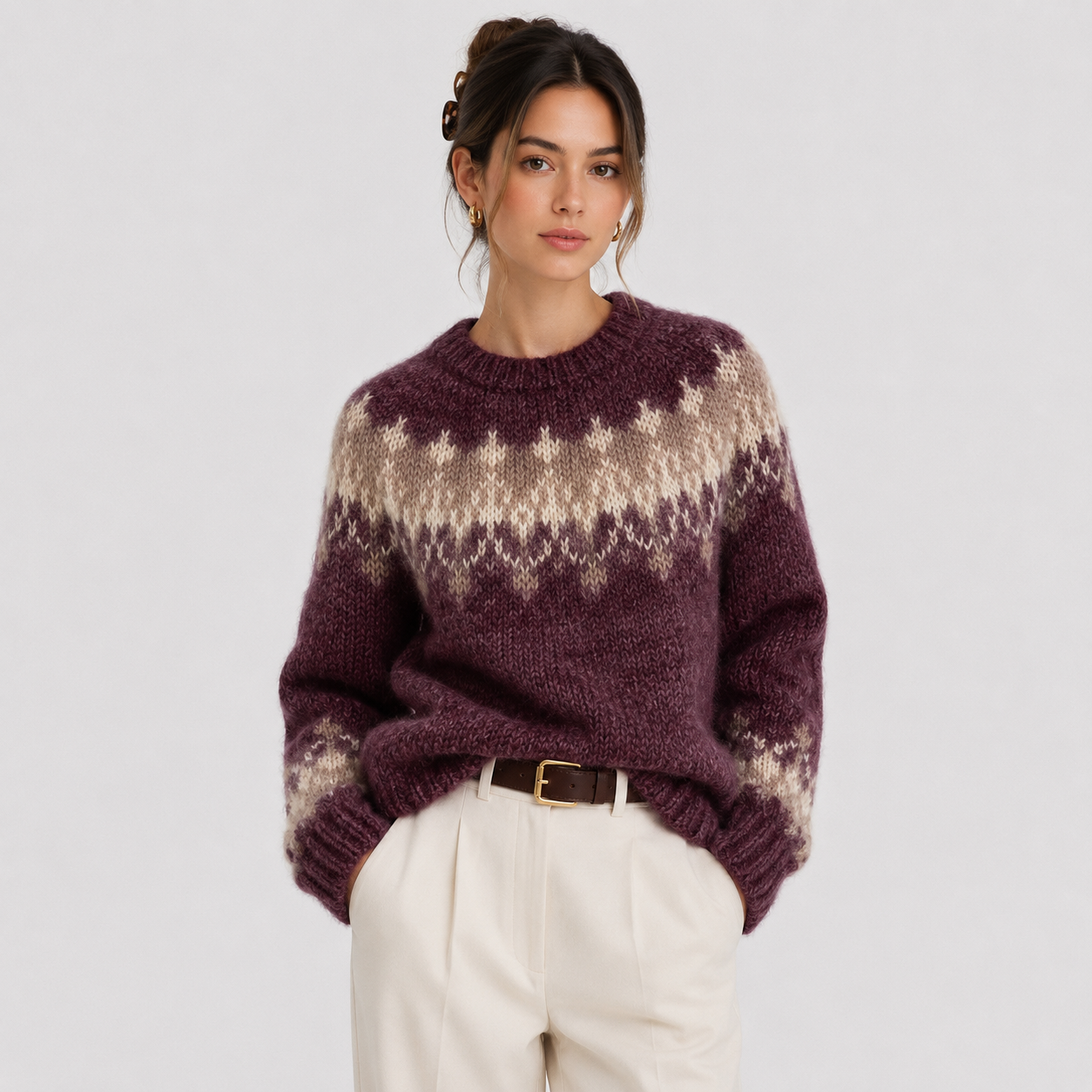 Women's Premium Cashmere Look Pullover Lightweight Warm Knitwear 6