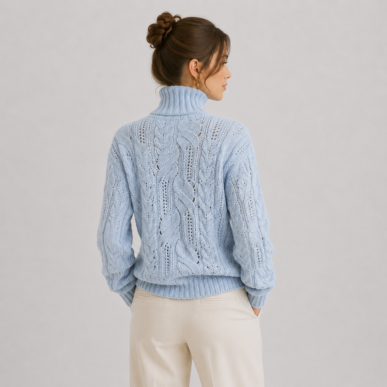 Women's Premium Cashmere Look Sweater Warm Long Sleeve Knitwear 3