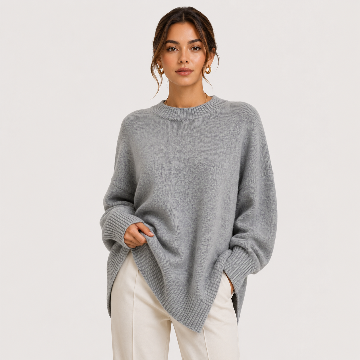 Women's Premium Oversized Sweater Cozy Long Sleeve Knit 7