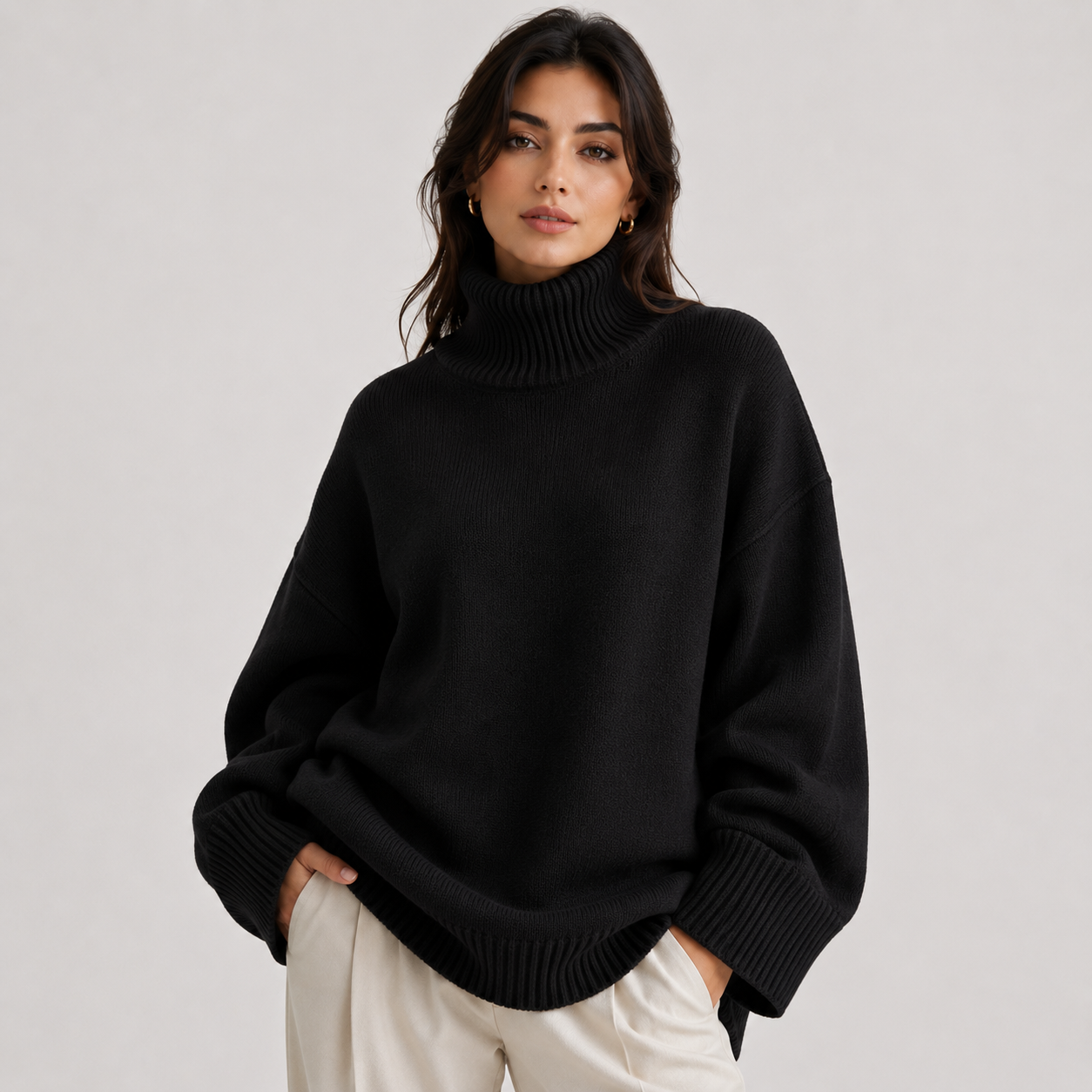Women's Premium Turtleneck Sweater Warm Lightweight Knit Pullover 7