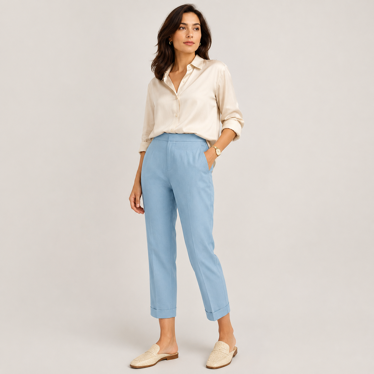 Women's Premium Wide Leg Pants Comfortable Relaxed Fit 1