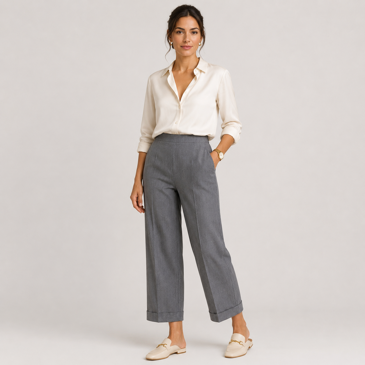 Women's Premium Wide Leg Pants Comfortable Relaxed Fit 7