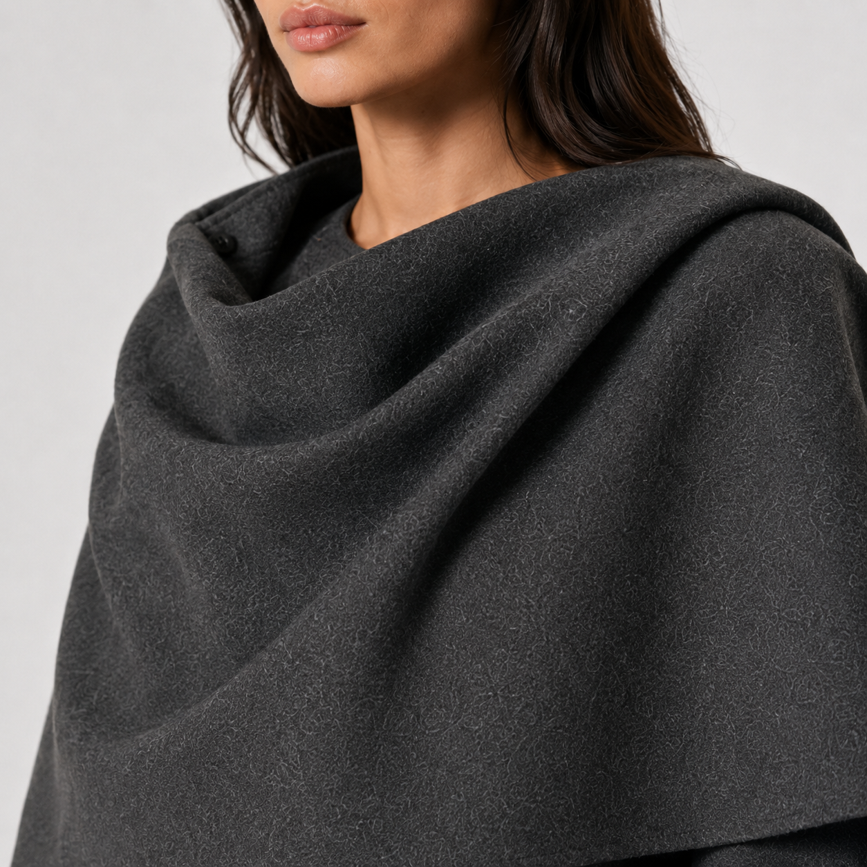 Women's Relaxed Fit Cape Coat Cozy Everyday Winter Jacket 3