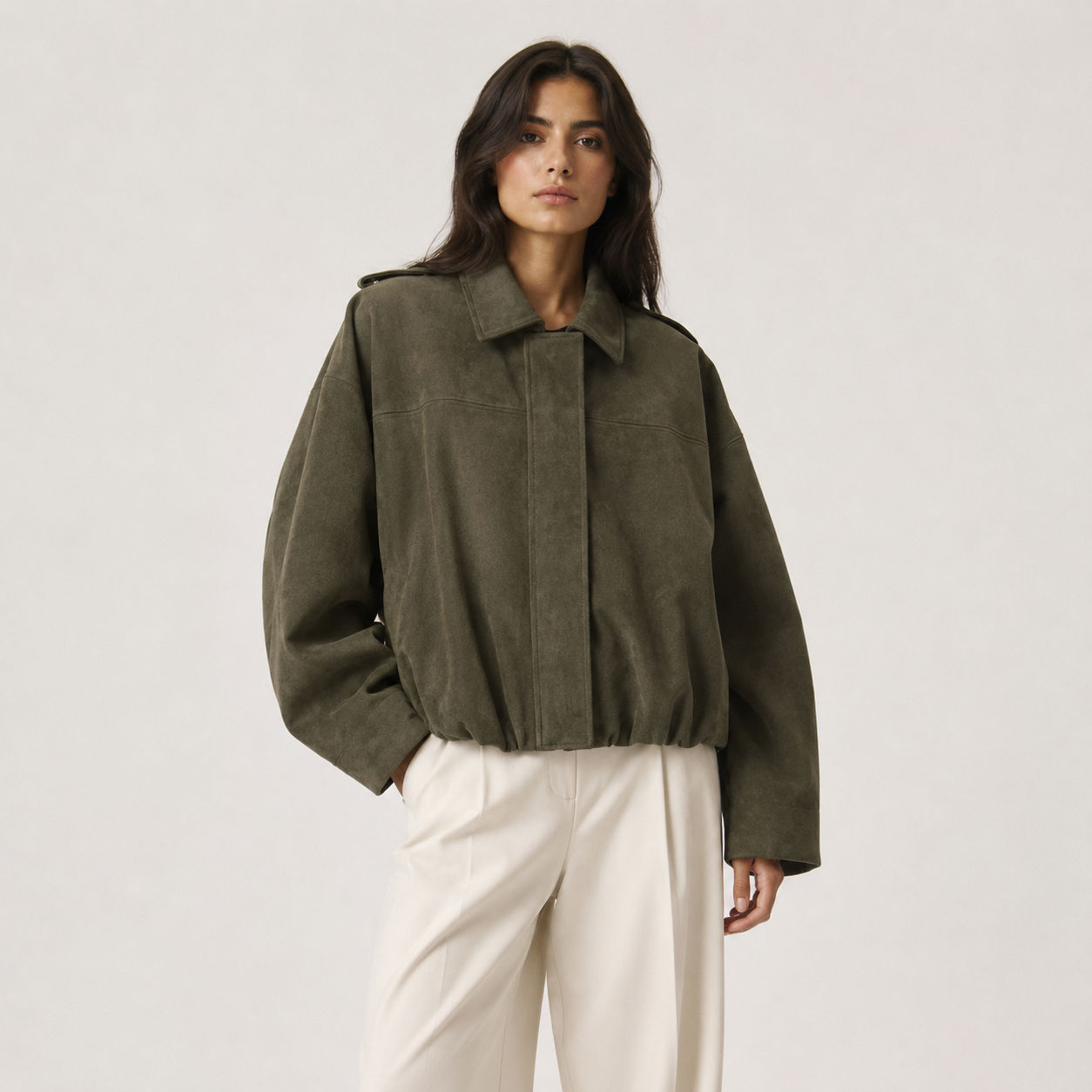 Women's Relaxed Fit Suede Jacket Timeless Refined Outerwear 0
