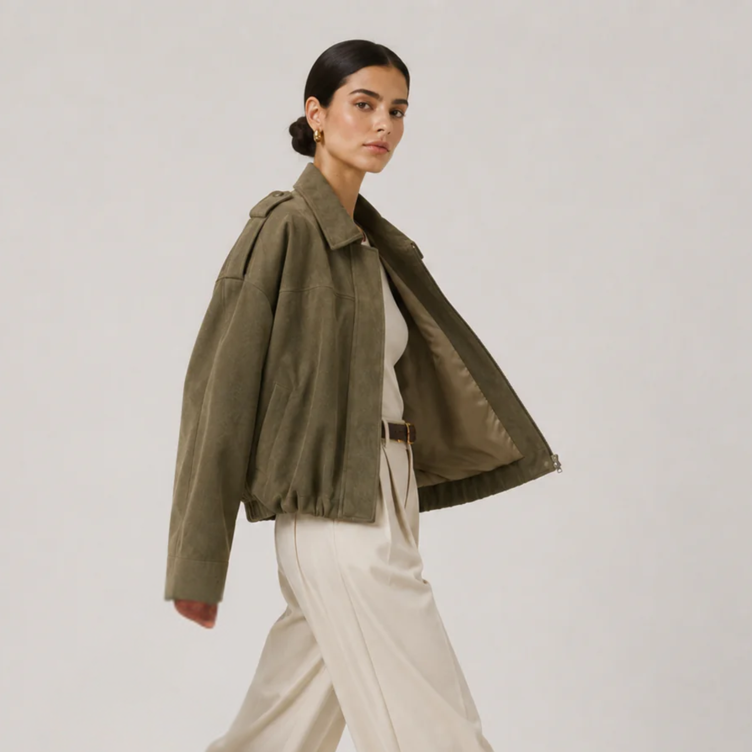 Women's Relaxed Fit Suede Jacket Timeless Refined Outerwear 1