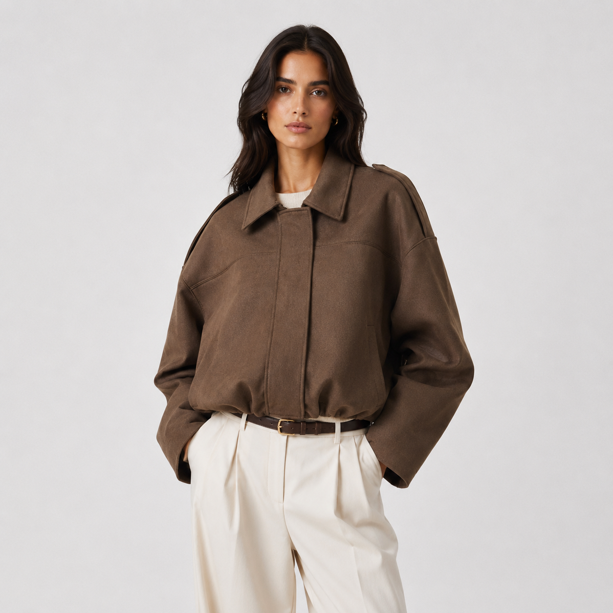 Women's Relaxed Fit Suede Jacket Timeless Refined Outerwear 4