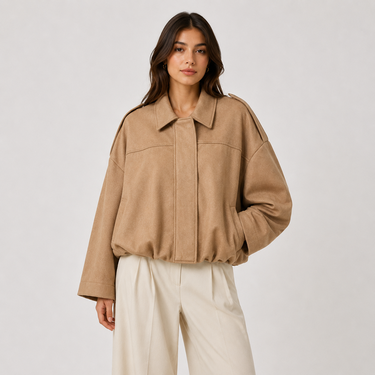 Women's Relaxed Fit Suede Jacket Timeless Refined Outerwear 6