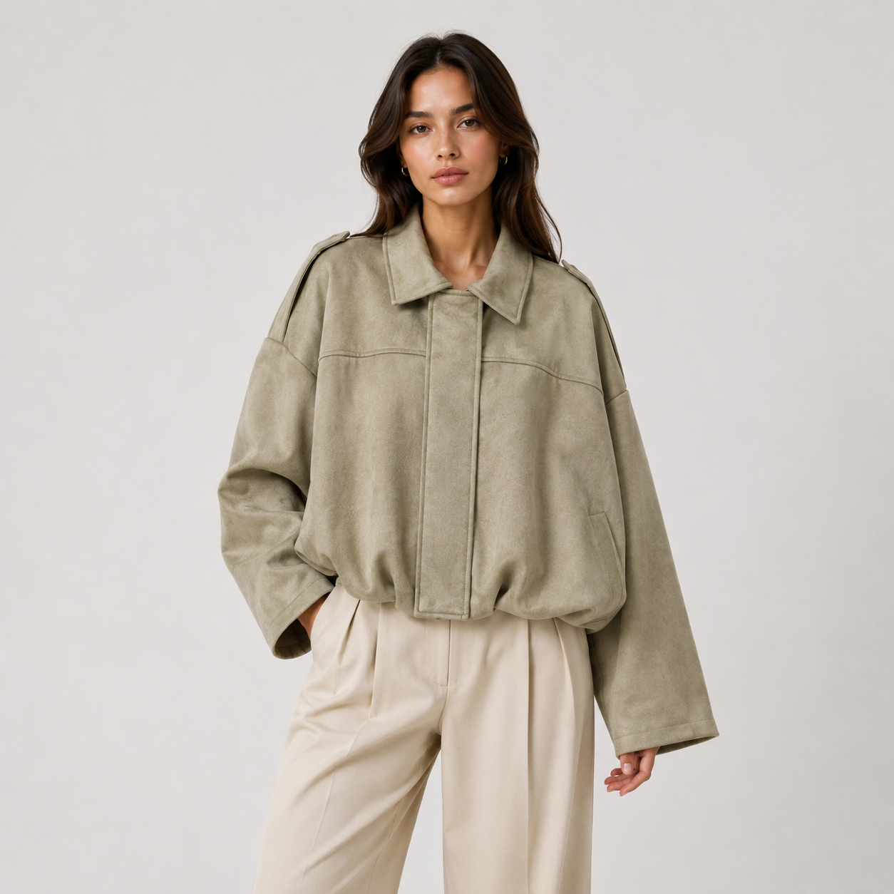 Women's Relaxed Fit Suede Jacket Timeless Refined Outerwear 7