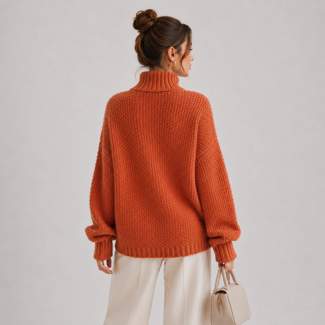 Women's Relaxed Sweater Comfortable Long Sleeve Knitwear 3