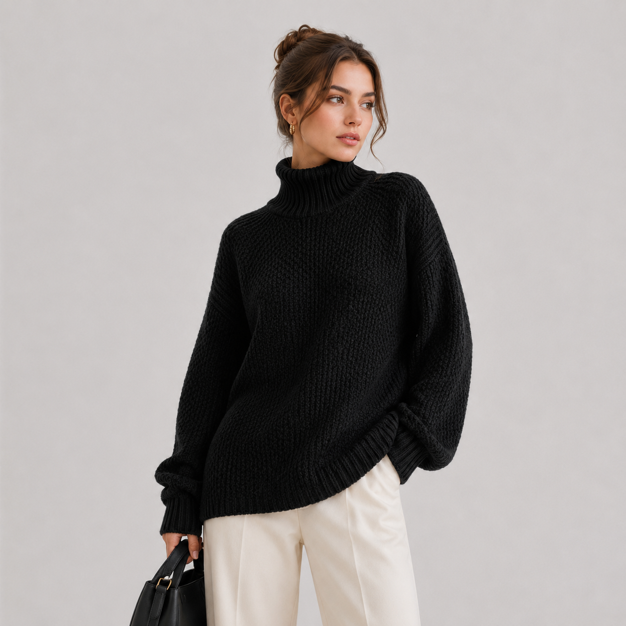 Women's Relaxed Sweater Comfortable Long Sleeve Knitwear 5