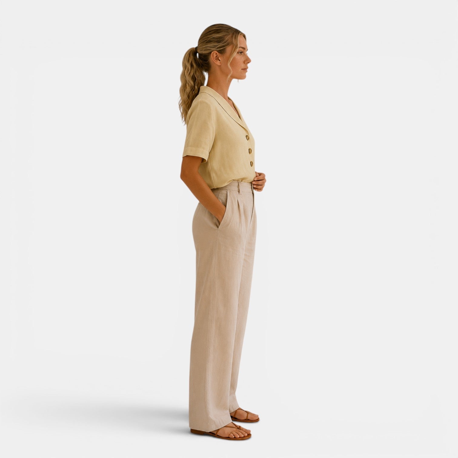 Women's Short Sleeve Blouse Relaxed Fit Button Front T-shirt 5