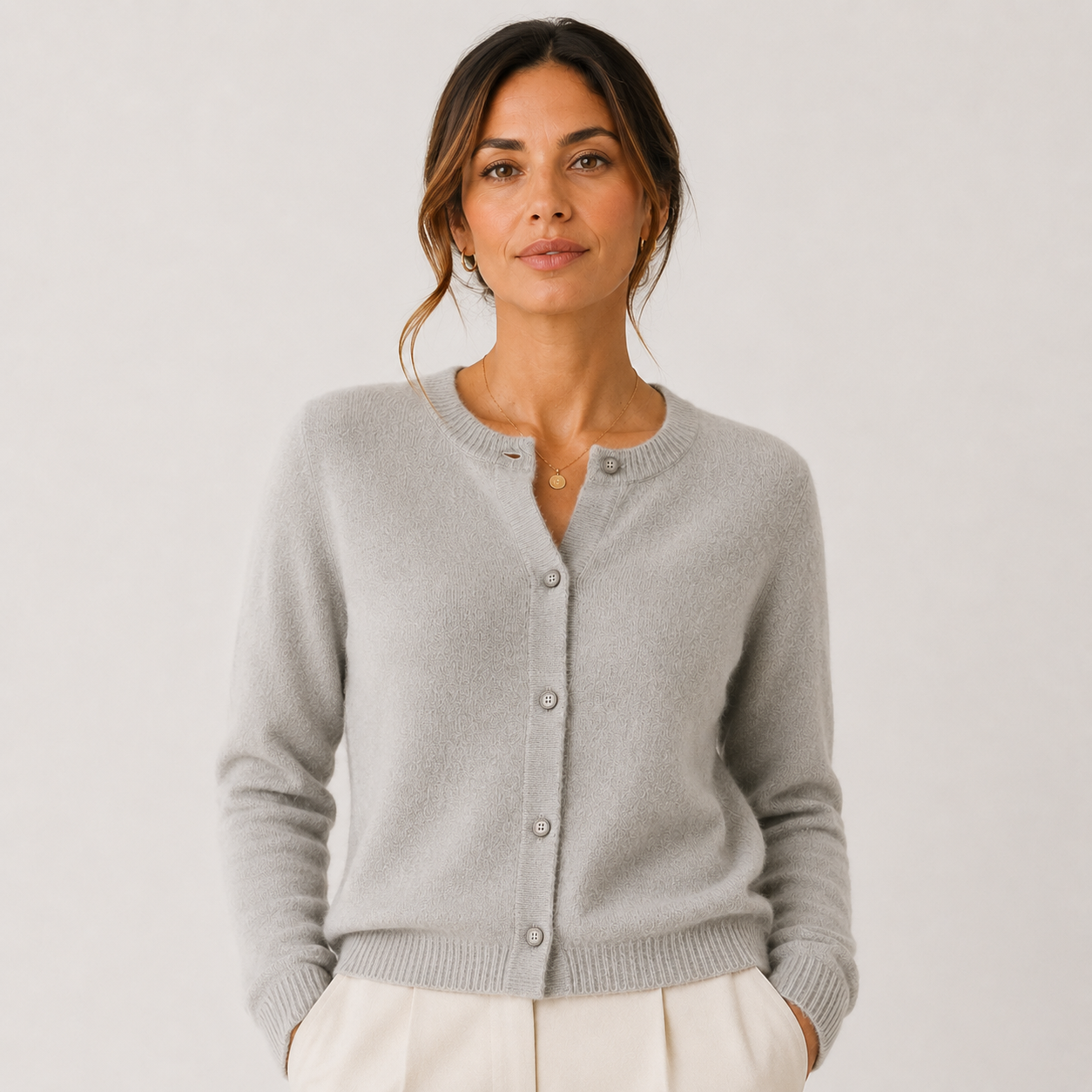 Women's Soft Knit Cardigan Classic Button Front Long Sleeve 0