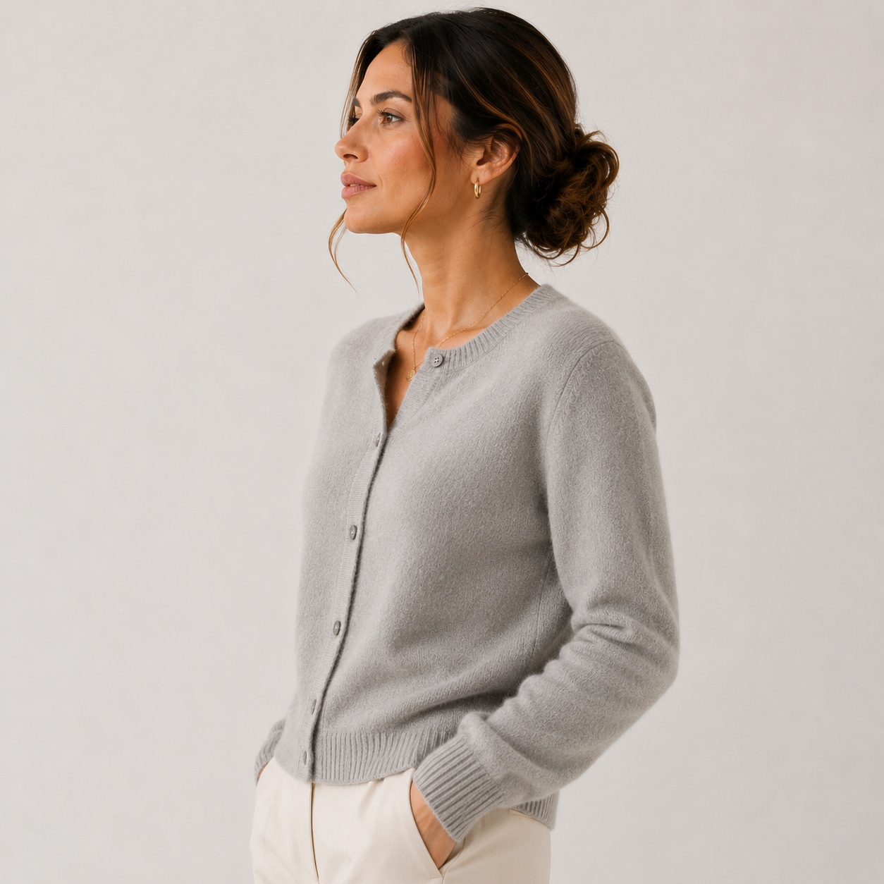 Women's Soft Knit Cardigan Classic Button Front Long Sleeve 1