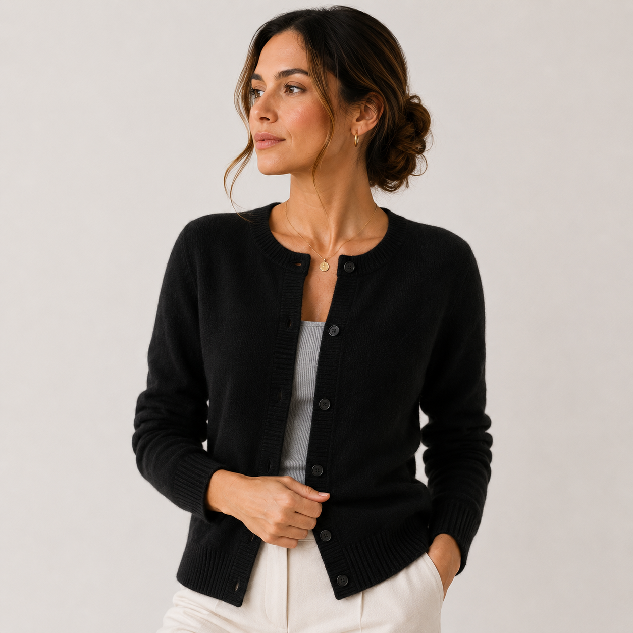 Women's Soft Knit Cardigan Classic Button Front Long Sleeve 4