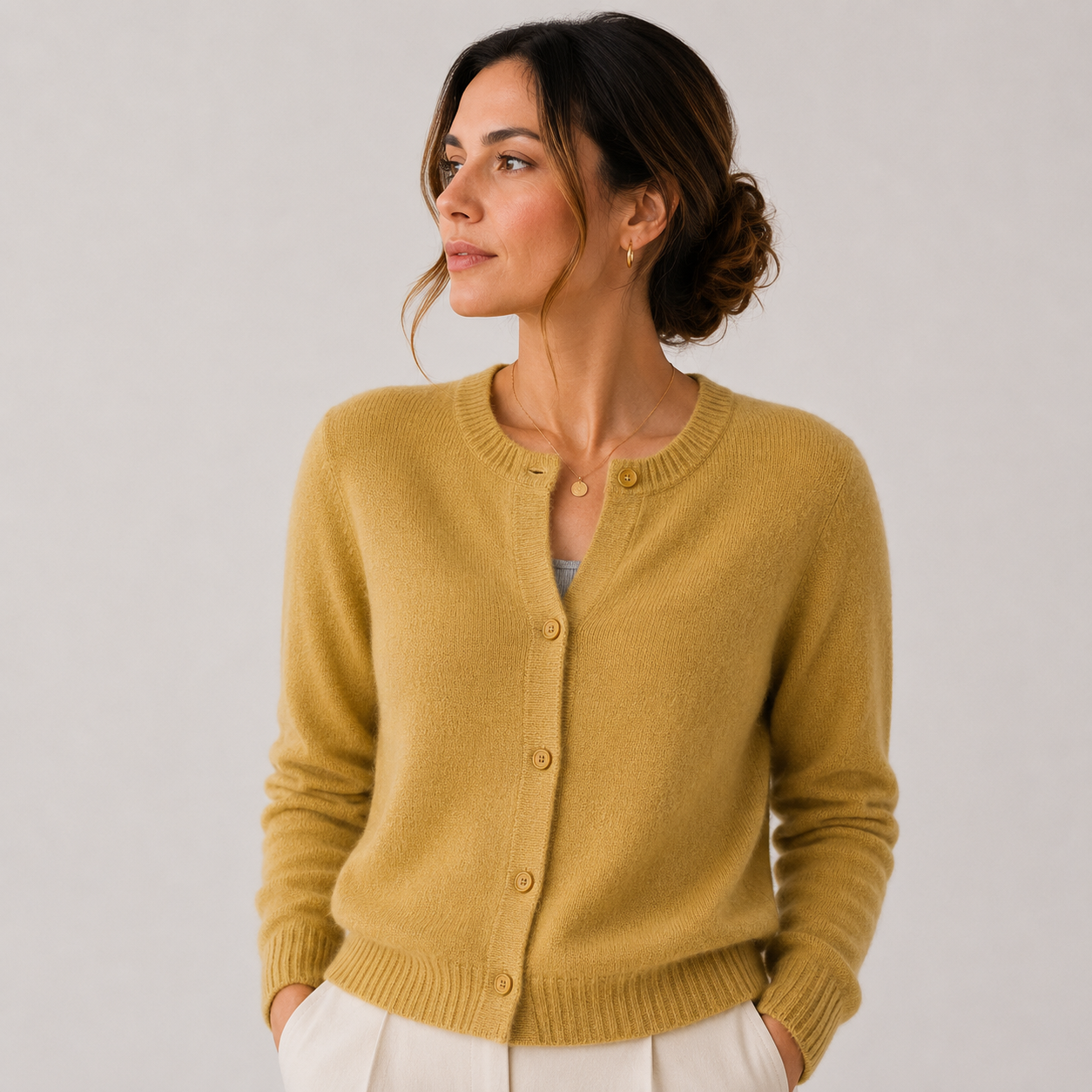 Women's Soft Knit Cardigan Classic Button Front Long Sleeve 8
