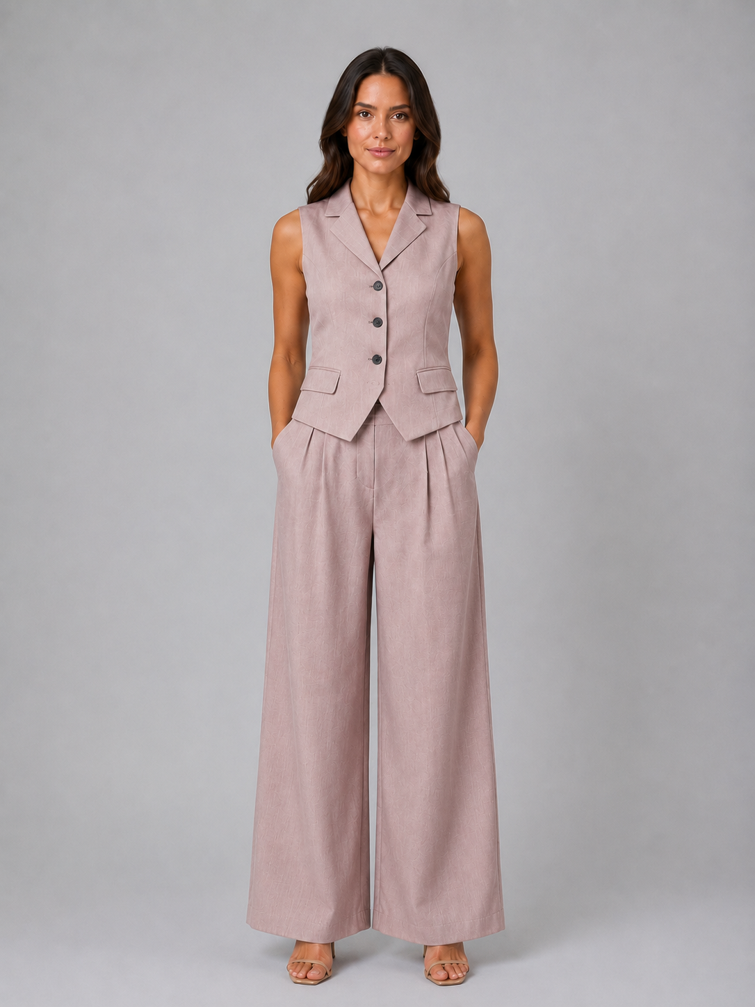 Women's Waistcoat Trouser Set UK – Wide Leg – The Serephine – image 4