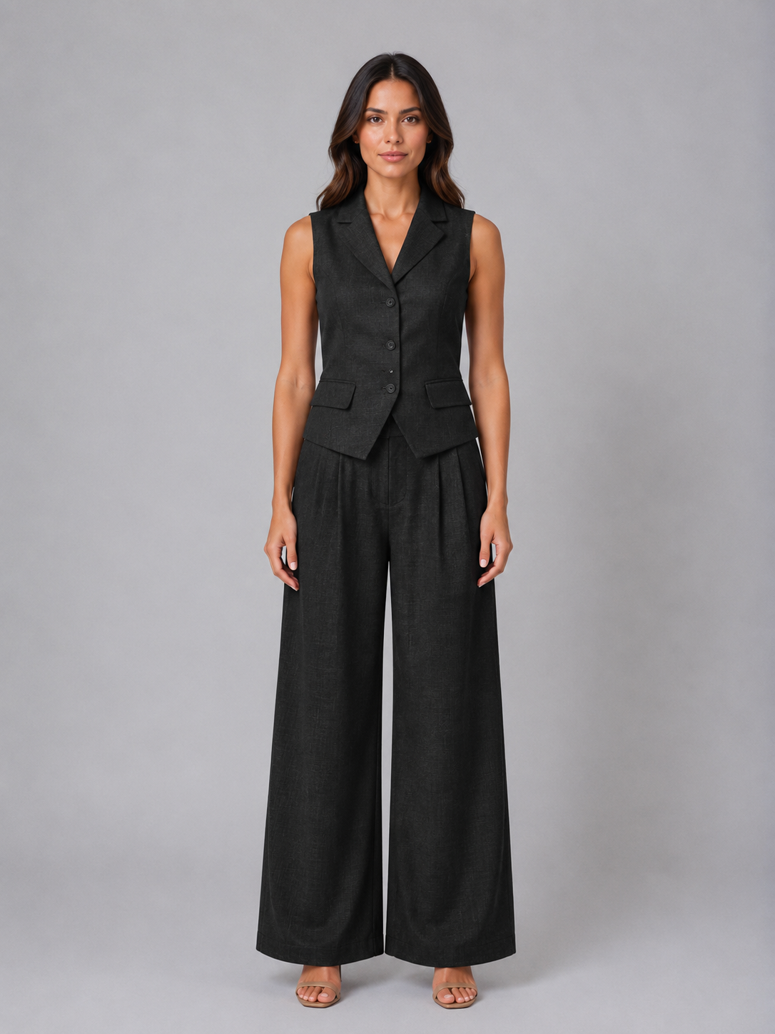 Women's Waistcoat Trouser Set UK – Wide Leg – The Serephine – image 6