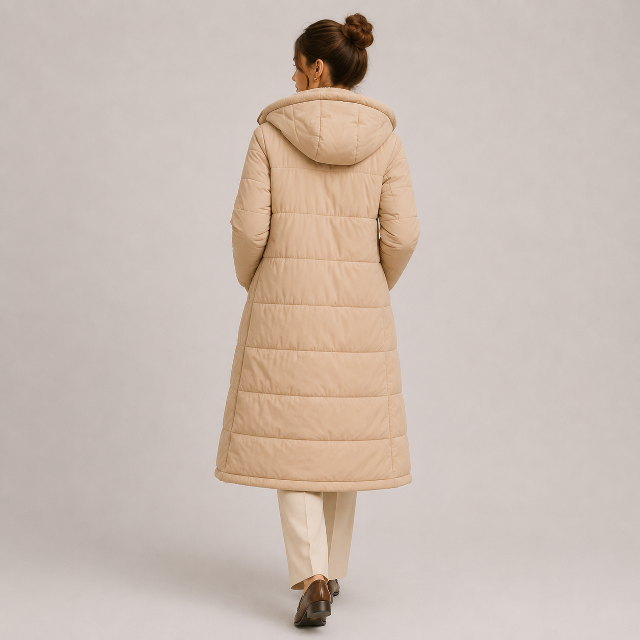 Women's Warm Long Hooded Winter Coat with Plush Lining 3