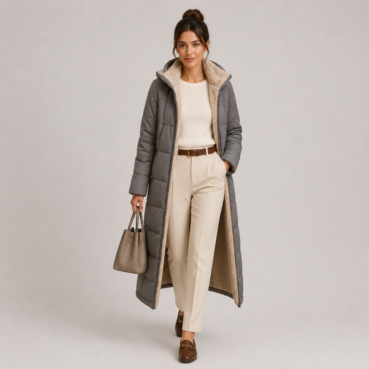 Women's Warm Long Hooded Winter Coat with Plush Lining 8