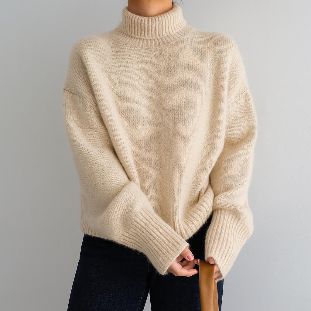 Women's Turtleneck Jumper UK – Cosy Relaxed Knit – The Clemency – image 1