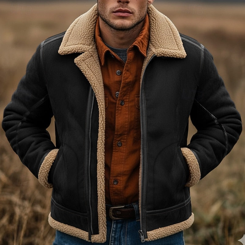 Men's pu leather aviator jacket – The Chesterfield by Huna – view 6