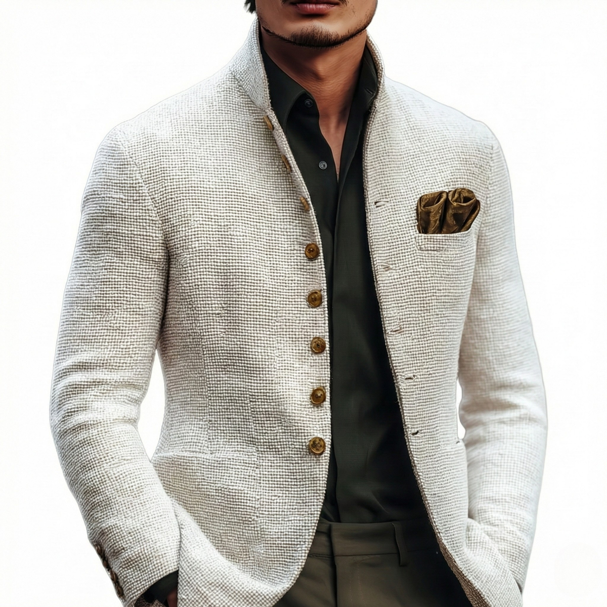 Men's single-breasted cardigan – The Harold by Huna – view 2