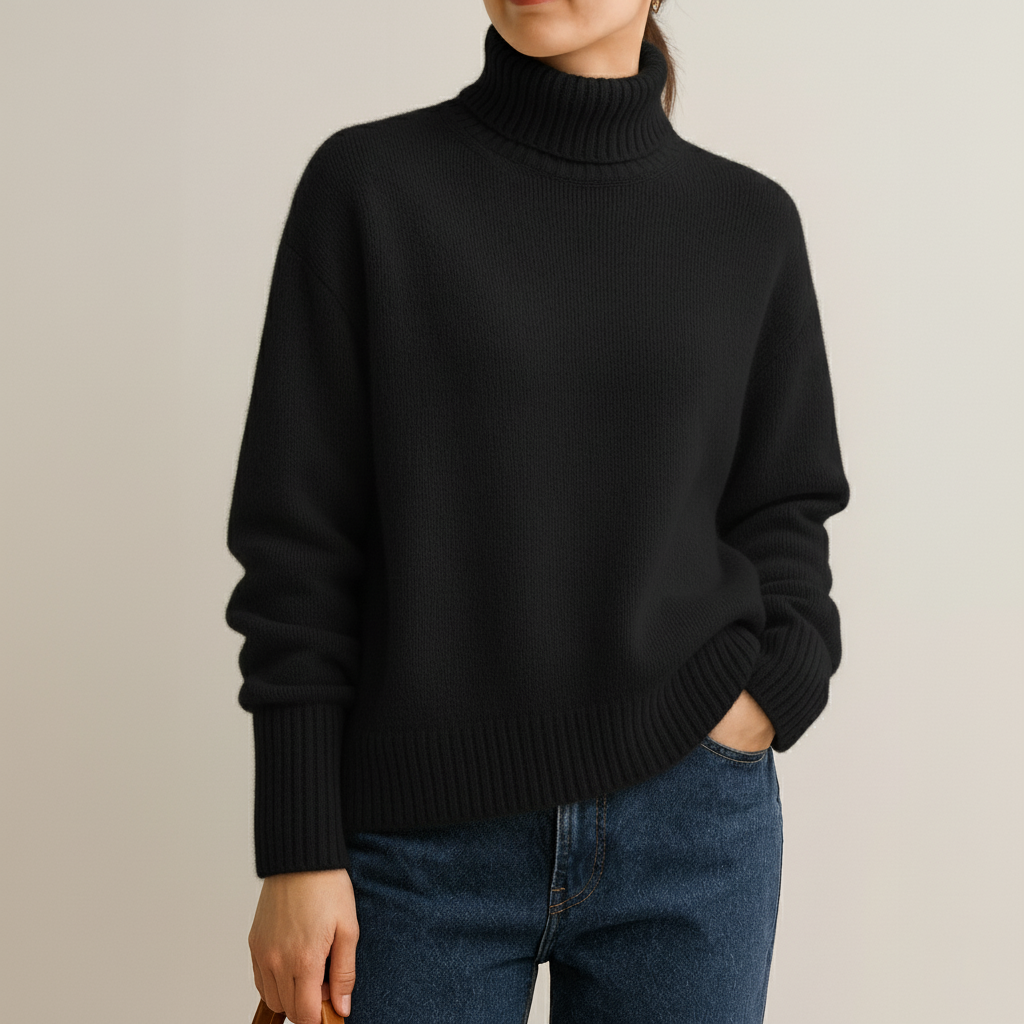 Women's Turtleneck Jumper UK – Cosy Relaxed Knit – The Clemency – image 4