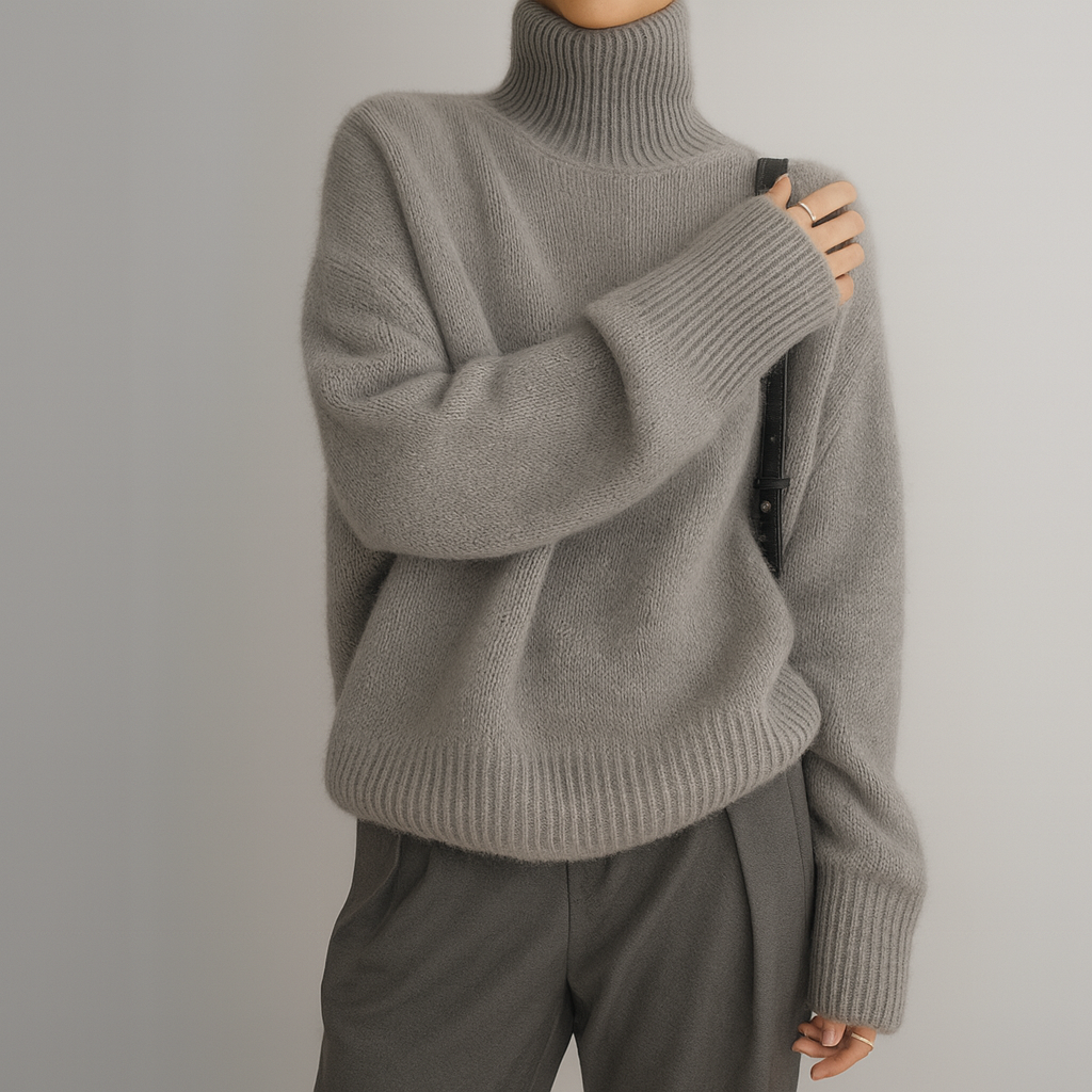 Women's Turtleneck Jumper UK – Cosy Relaxed Knit – The Clemency – image 3