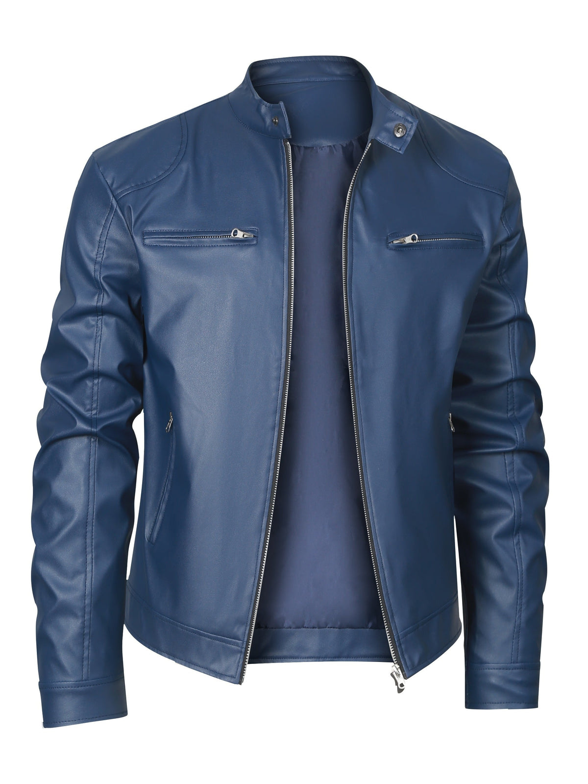 Men's pu leather moto jacket – The Roman by Huna – view 1