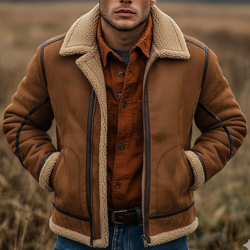 Men's pu leather aviator jacket – The Chesterfield by Huna – view 1