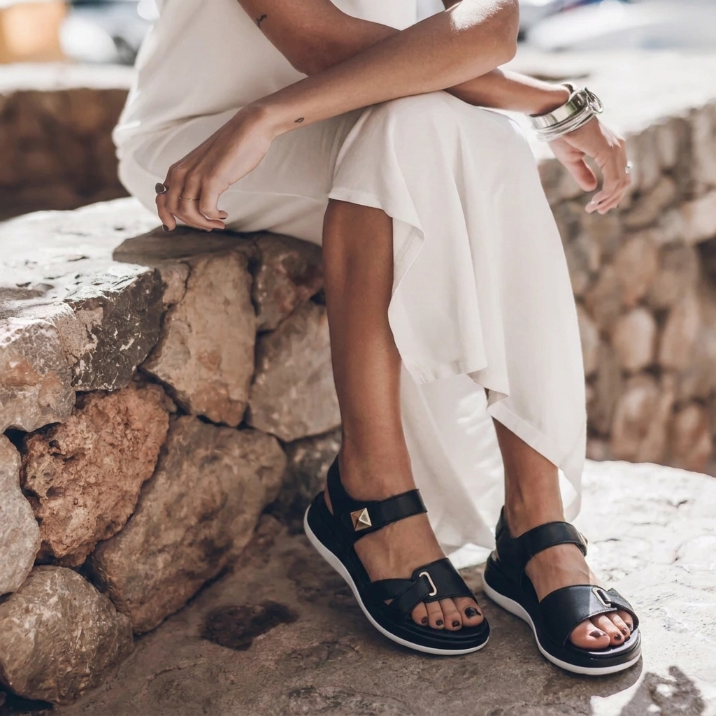 Women's Orthopedic Platform Sandals – Open Toe Comfort | The Romy | Huna