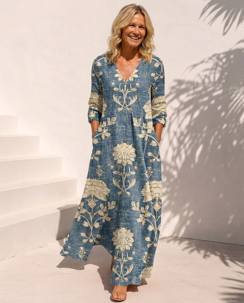 The Daisy – Women's Linen Midi Dress | Huna