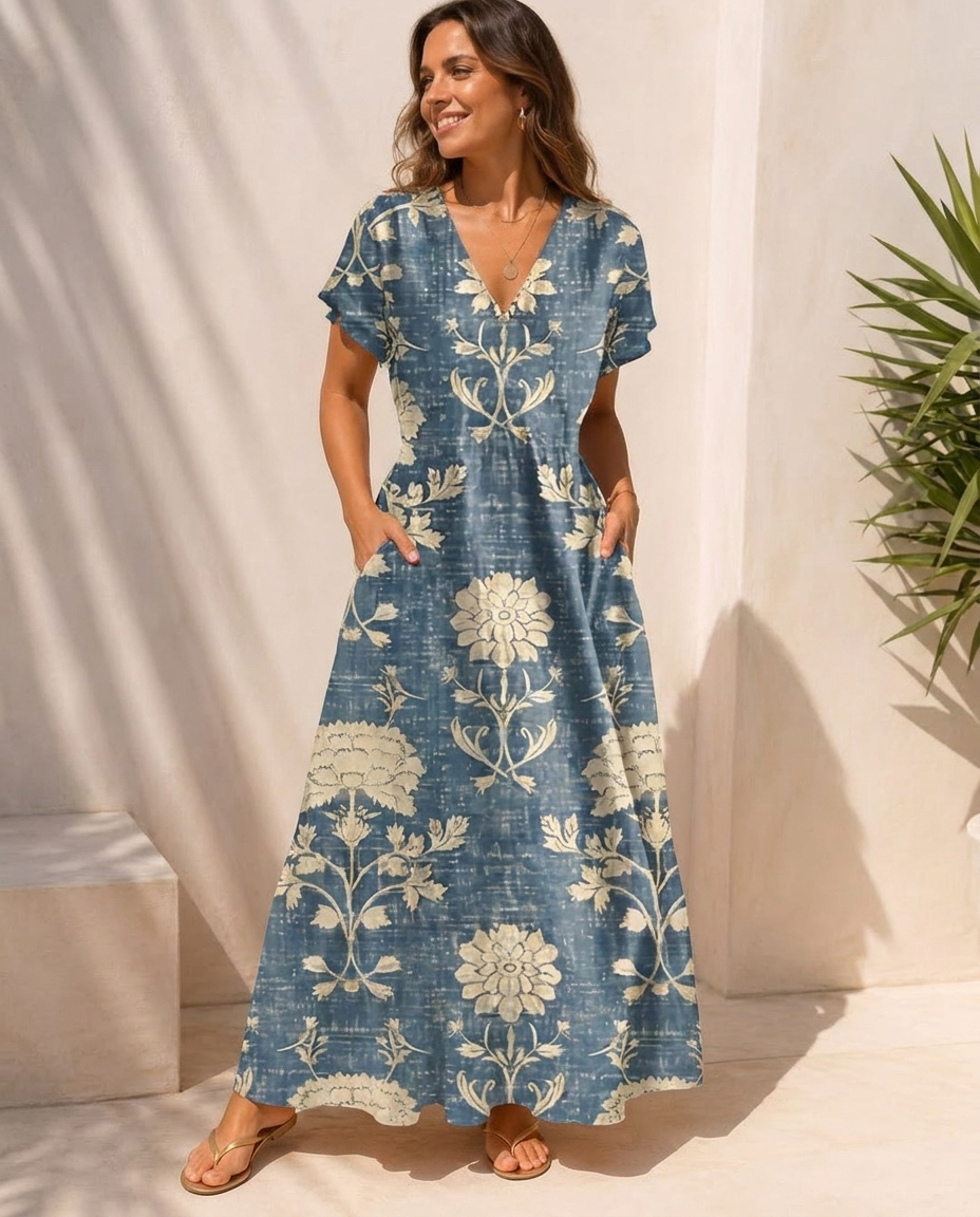 The Daisy – Women's Linen Midi Dress | Huna
