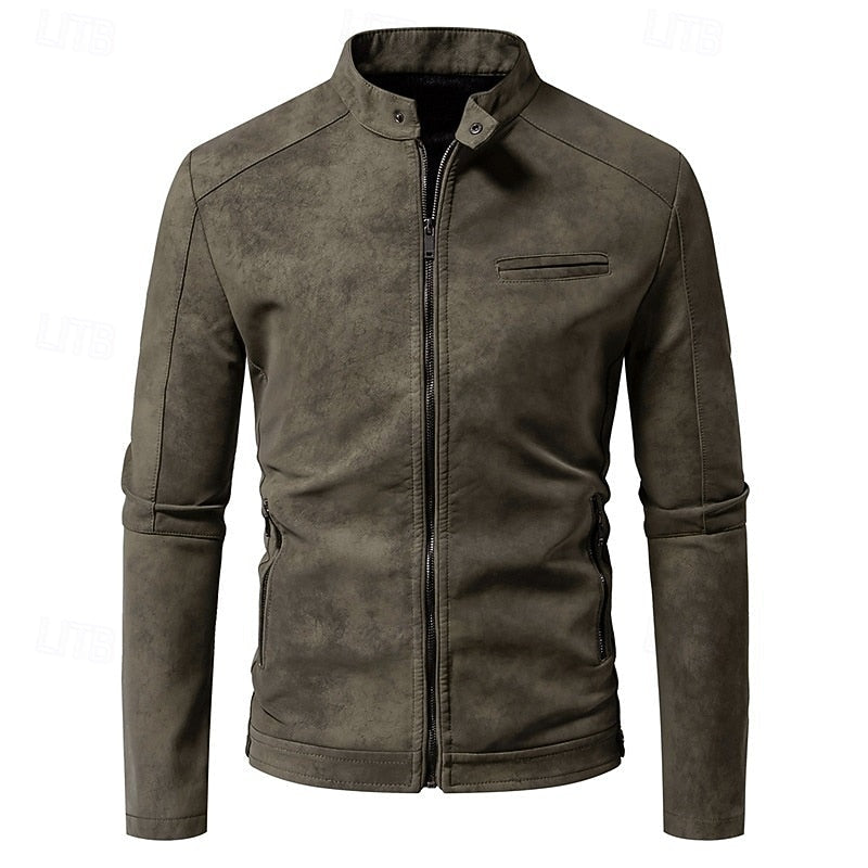 Men's pu leather biker jacket – The Chase by Huna – view 8
