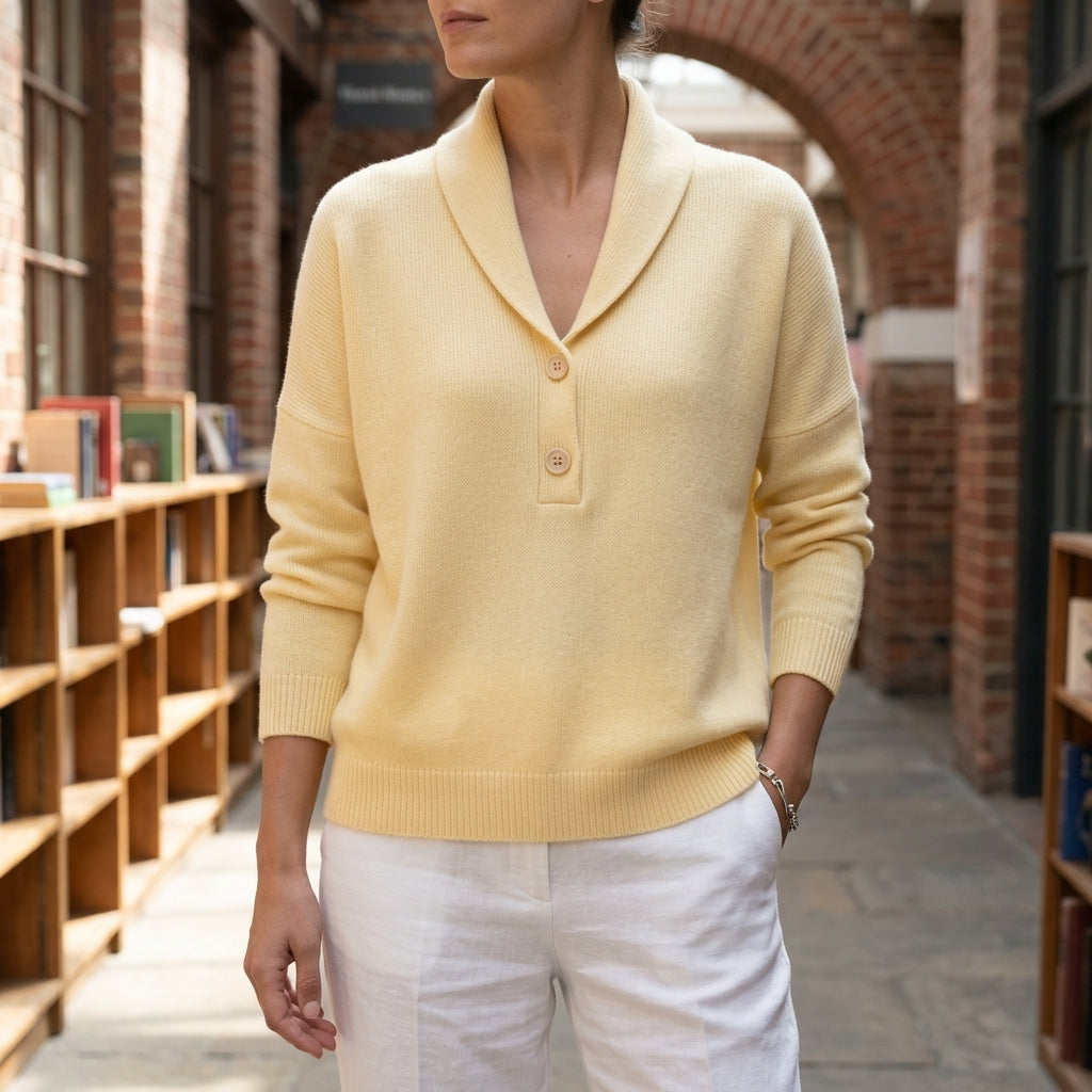 Women's Shawl Collar Jumper UK – Relaxed Knit – The Maudeline – image 1
