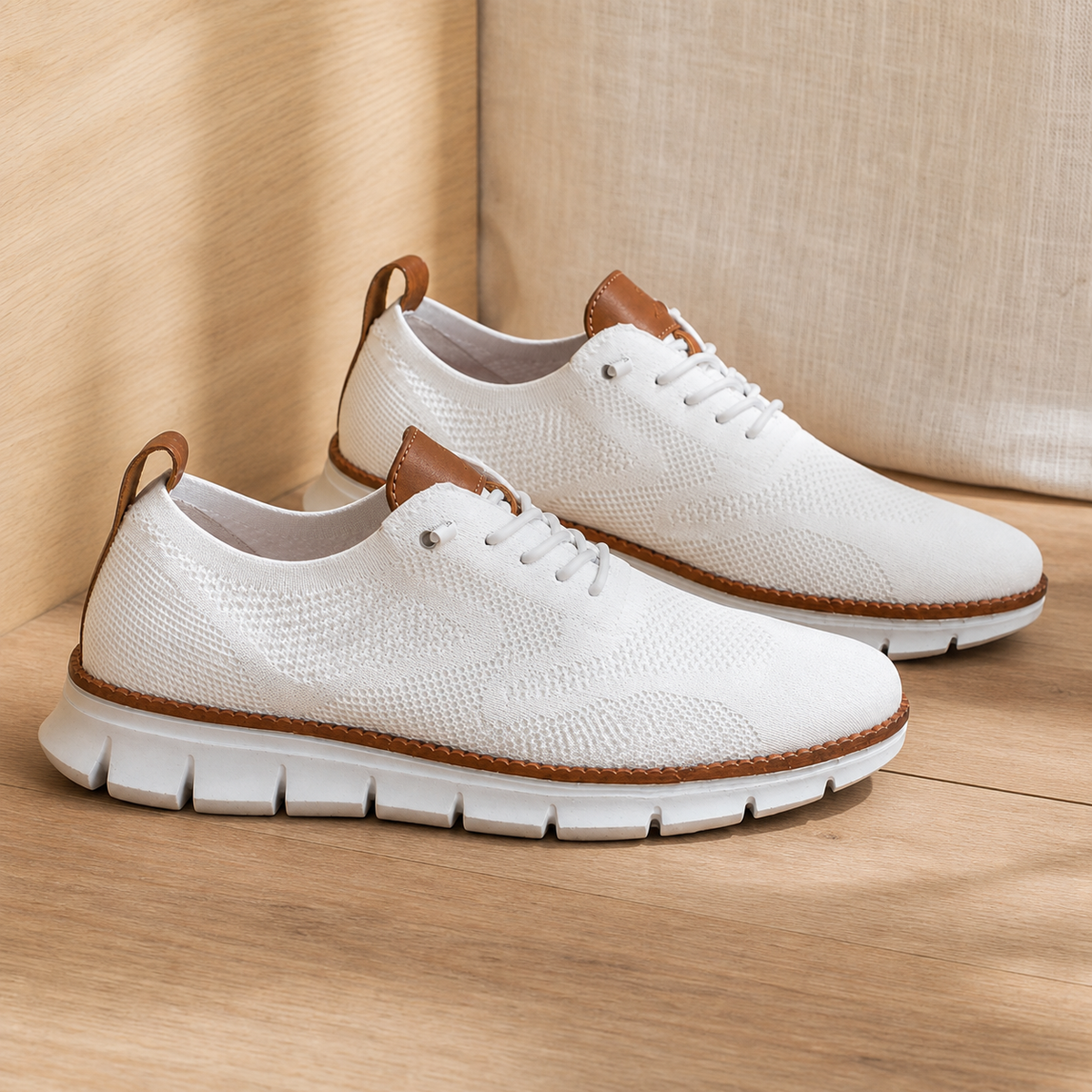 Women's Knit Walking Trainers – elastic lace flex sole, view 2 | The Serilda | Huna