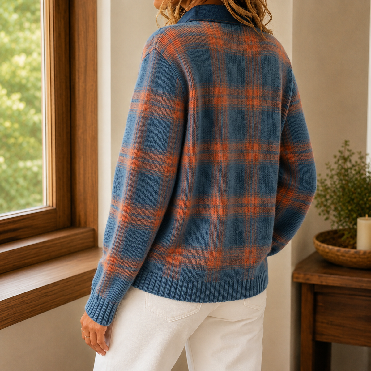 Women's Checked Jumper UK – heritage pattern, view 2