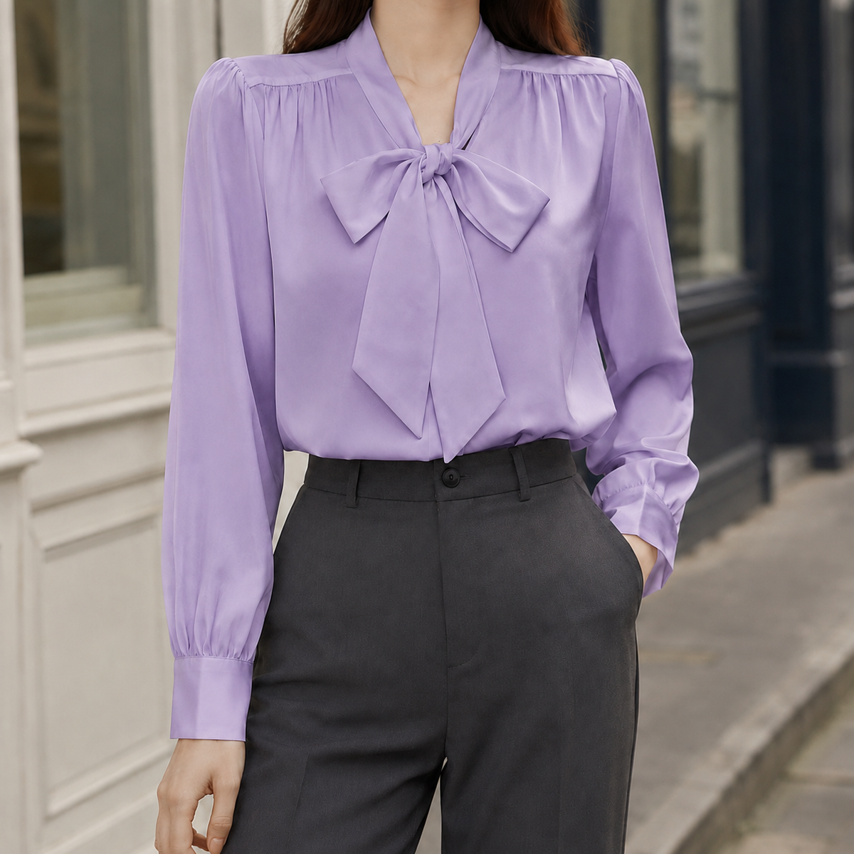 Women's Bow Blouse UK – Long Sleeve – The Ariettine – image 3