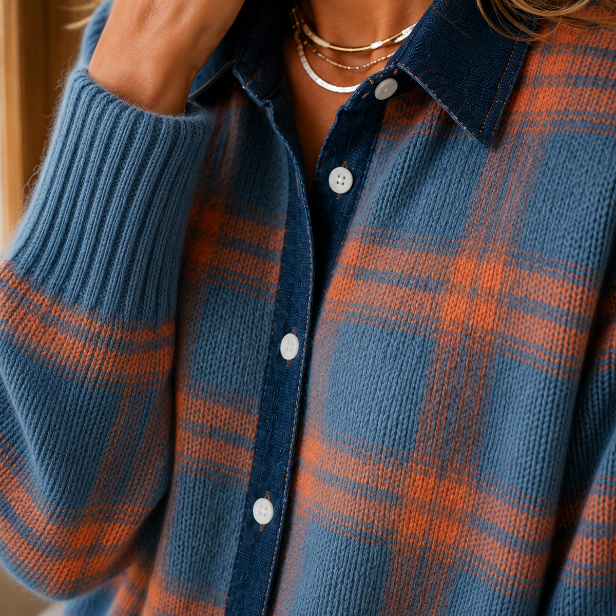 Women's Checked Jumper UK – heritage pattern, view 3