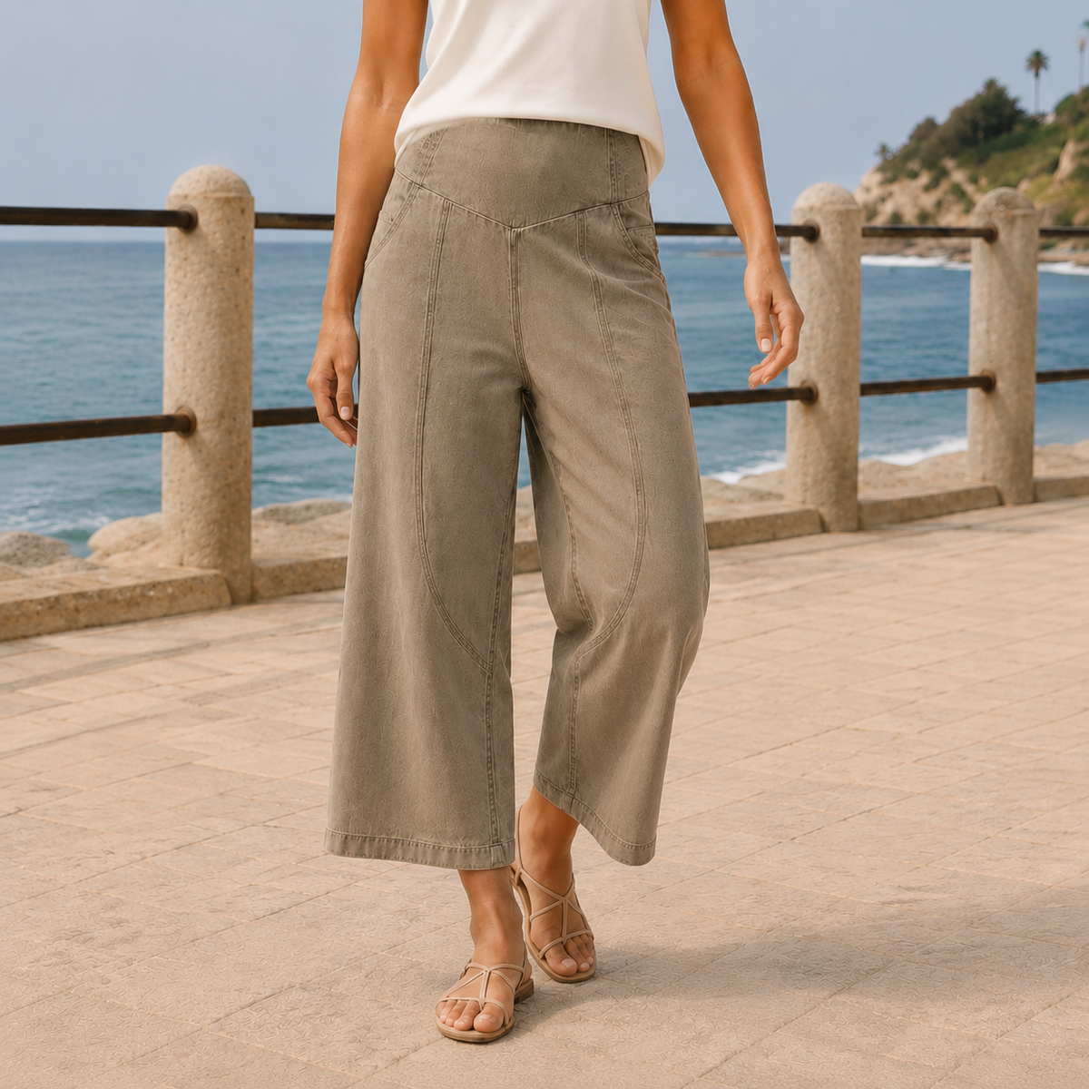 Women's Sculpted Wide Leg Trousers UK – Tailored Shape – The Lysithea – image 4