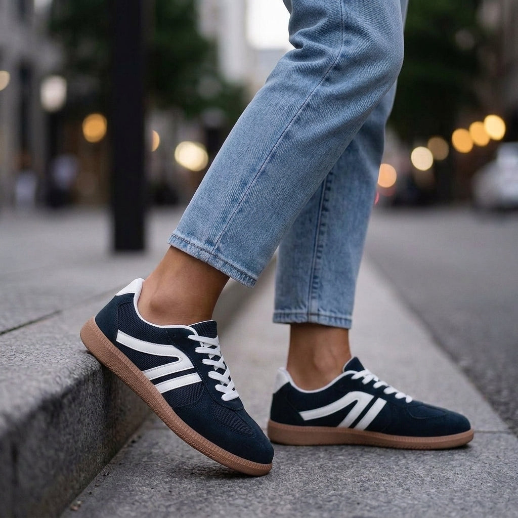 Women's Retro Trainers – mixed-finish gum sole, view 5 | The Keturah | Huna