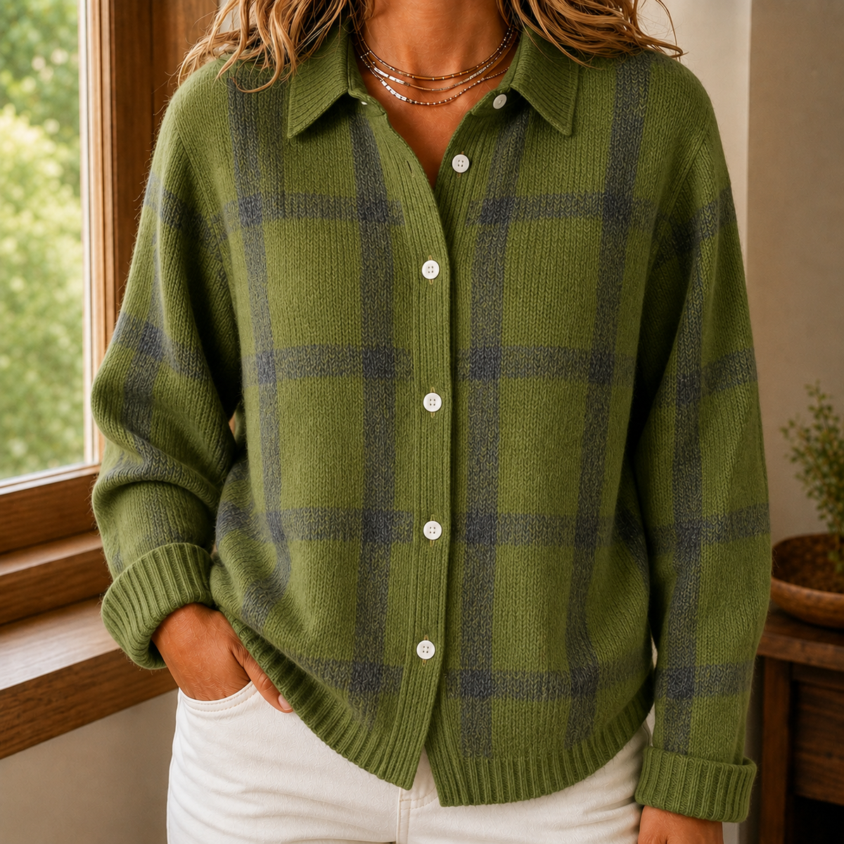 Women's Checked Jumper UK – heritage pattern, view 5