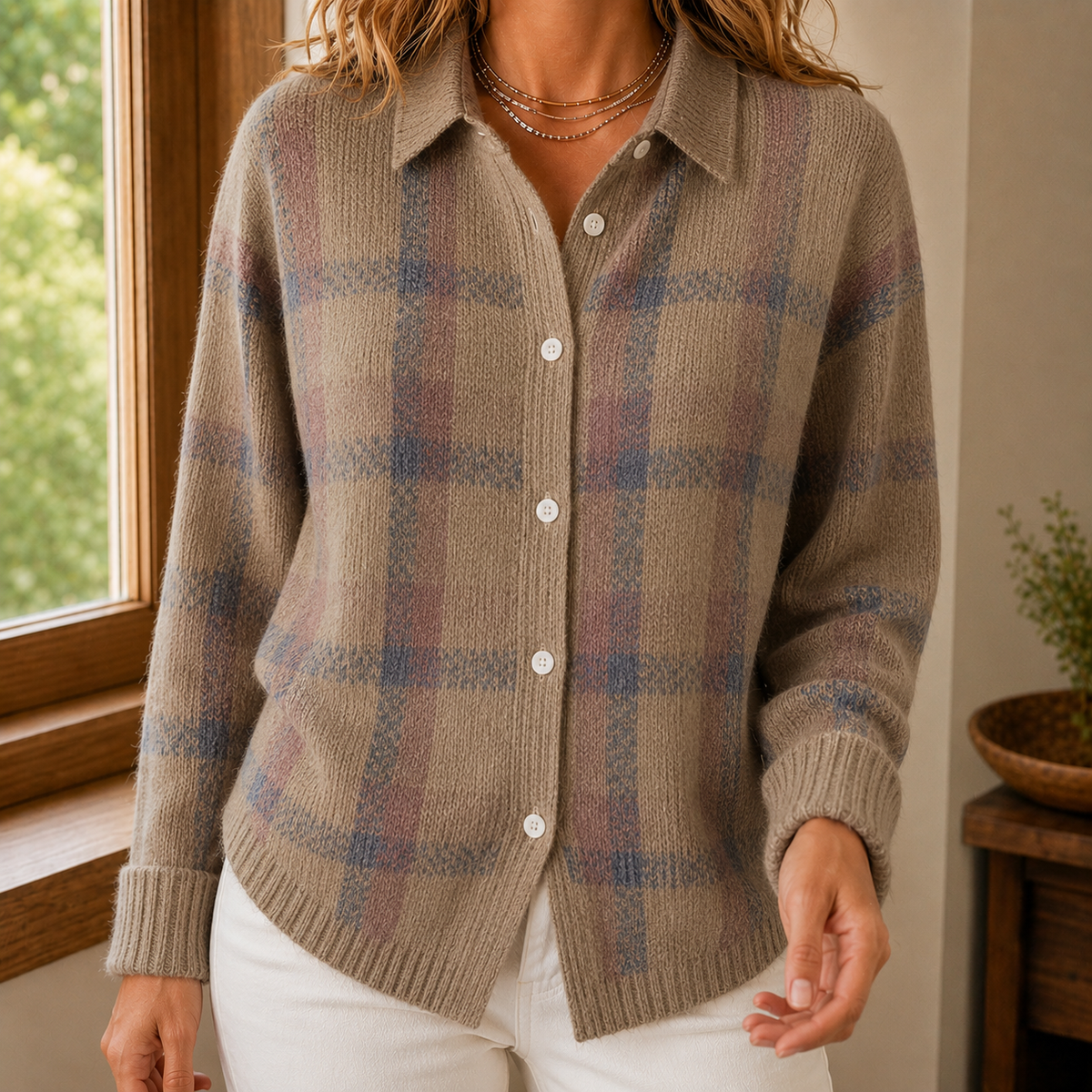 Women's Checked Jumper UK – heritage pattern, view 6