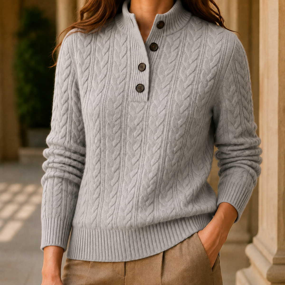 Women's Cashmere Jumper UK – Classic Crew Neck – The Amarante – image 6